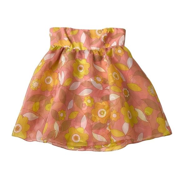 SELKIE Size Large NWT Cupcake Dress Woodstock Print Retro Floral Strapless Mini - Picture 3 of 11